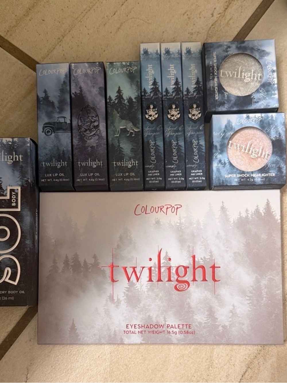 ColourPop Twilight Collection Palette & Glow Products - Silver, Pink, Gray